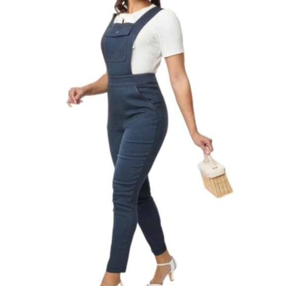 Unique Vintage Denim - Unique Vintage Dark Denim Overalls